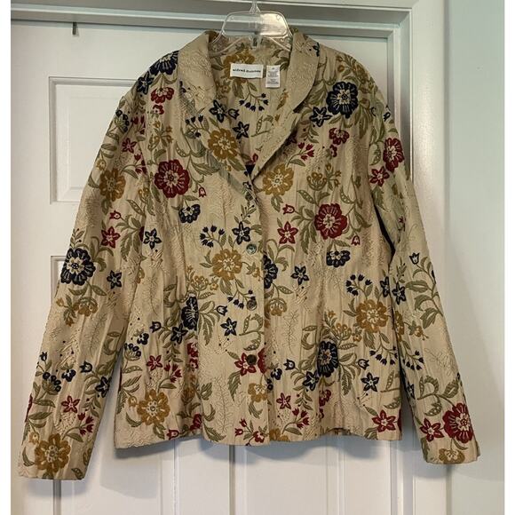 ALFRED DUNNER Tapestry Blazer Jacket Women's 20 Button Up Floral Notch Feminine - Picture 1 of 13